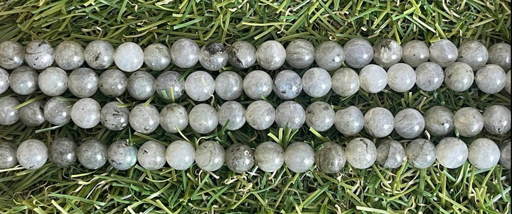 Perles naturelles en Labradorite claire en 8 mm - Les bijoux de Théa