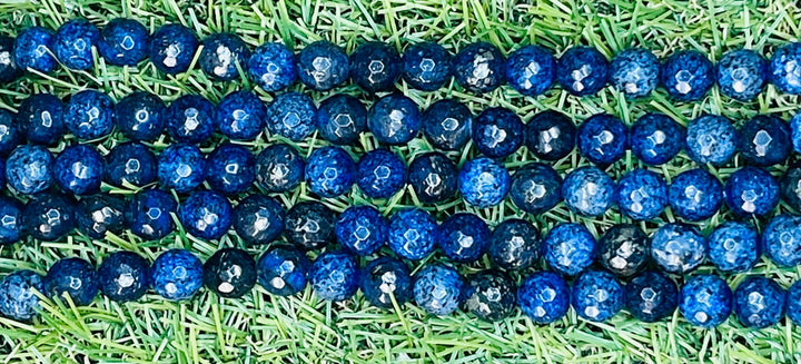 Perles naturelles en Lapis lazuli à facettes en 8 mm - Les bijoux de Théa