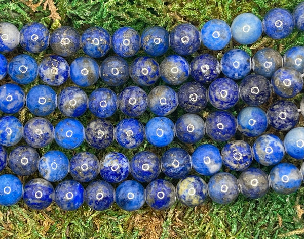 Perles naturelles en Lapis lazuli en 10 mm - Les bijoux de Théa