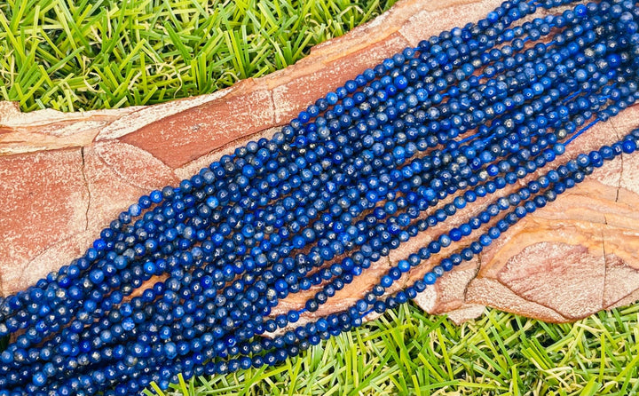 Perles naturelles en Lapis lazuli en 2 mm - Les bijoux de Théa