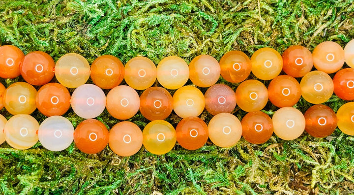 Perles naturelles en Multi Cornaline en 12 mm - Les bijoux de Théa