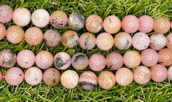 Perles naturelles en Multi Opale rose en 8 mm - Les bijoux de Théa