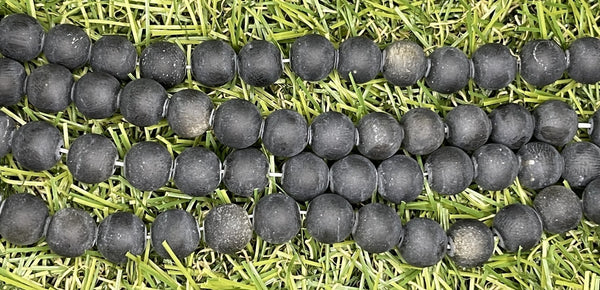 Perles naturelles en Obsidienne Dorée mat en 10 mm - Les bijoux de Théa