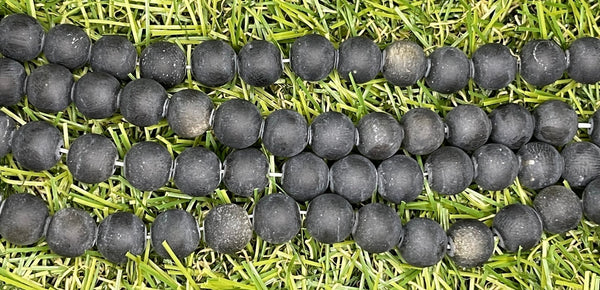 Perles naturelles en Obsidienne Dorée mate en 6 mm - Les bijoux de Théa