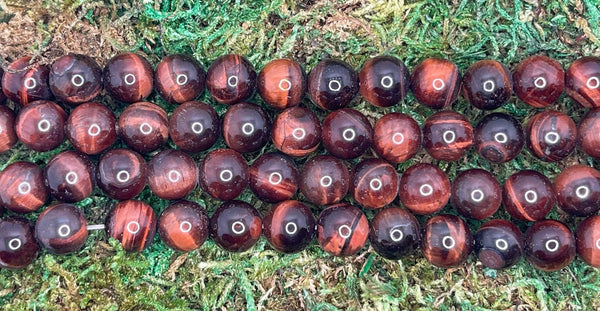 Perles naturelles en Oeil de Taureau en 6 mm - Les bijoux de Théa