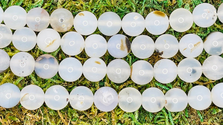 Perles naturelles en Onyx blanc en 8 mm - Les bijoux de Théa