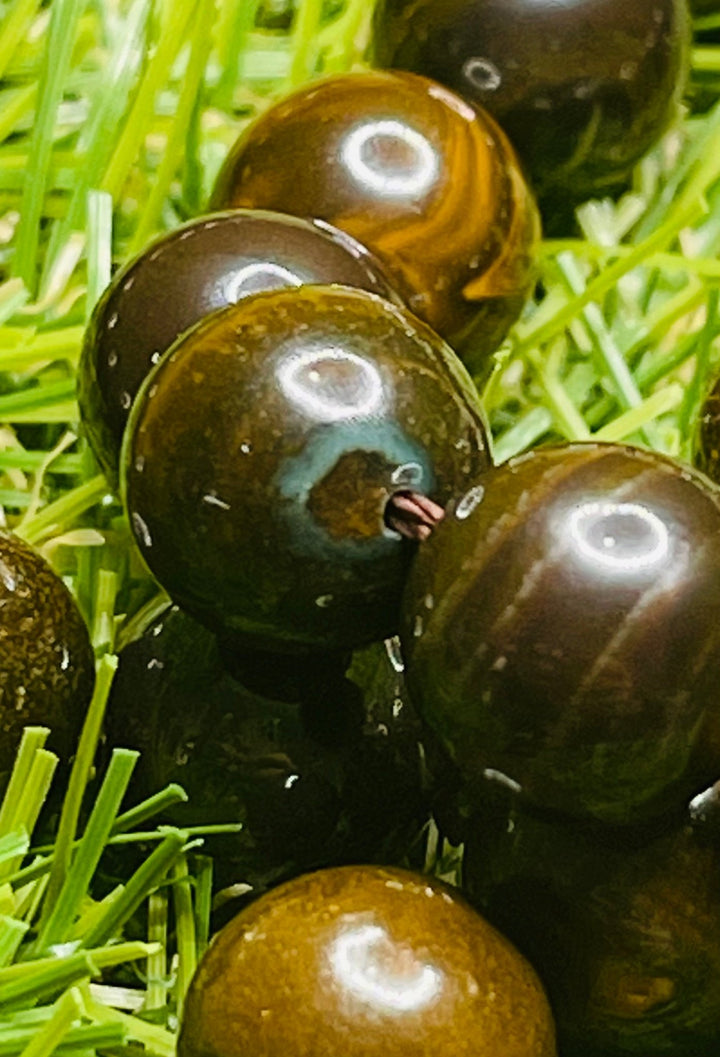 Perles naturelles en Opale Boulder en 10 mm - Les bijoux de Théa