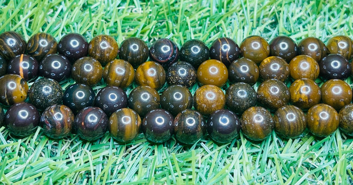 Perles naturelles en Opale Boulder en 8 mm - Les bijoux de Théa