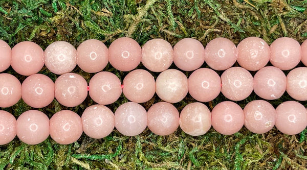 Perles naturelles en Opale rose en 6 mm - Les bijoux de Théa