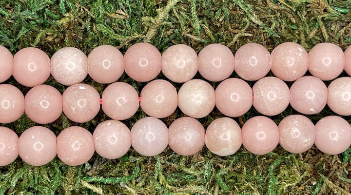 Perles naturelles en Opale rose en 8 mm - Les bijoux de Théa