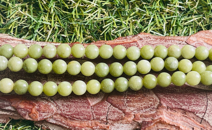 Perles naturelles en Péridot en 10 mm - Les bijoux de Théa