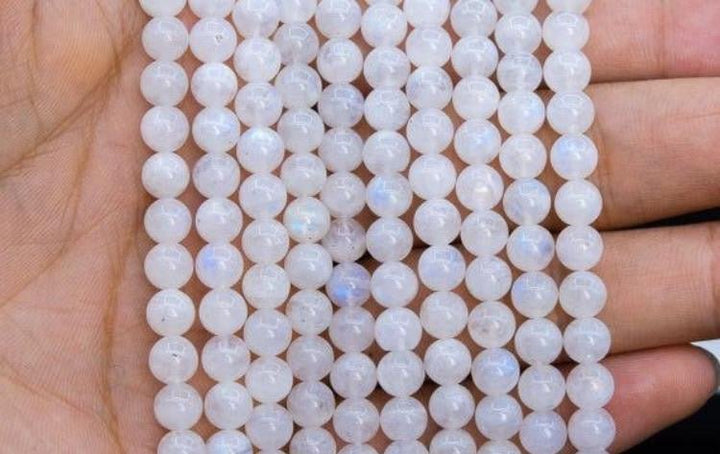 Perles naturelles en Péristérite en 6 mm - Les bijoux de Théa