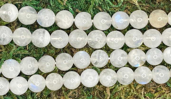 Perles naturelles en Péristérite en 8 mm - Les bijoux de Théa