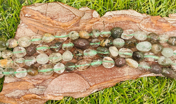 Perles naturelles en Quartz Lodolite en Nuggets de 7 - 8 mm - Les bijoux de Théa