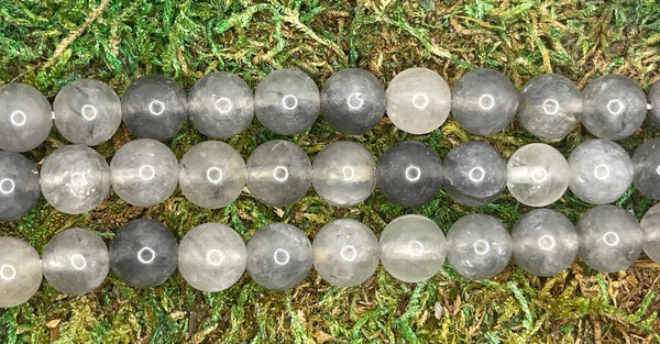 Perles naturelles en Quartz Nuage en 8 mm - Les bijoux de Théa