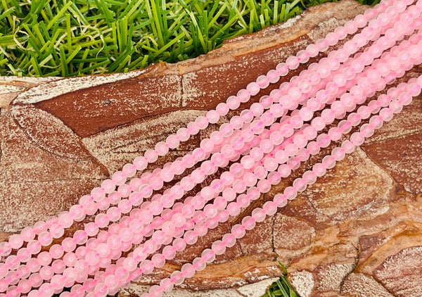 Perles naturelles en Quartz rose en 2 mm - Les bijoux de Théa