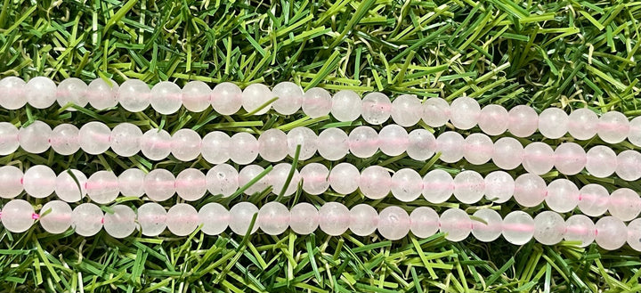 Perles naturelles en Quartz rose mat en 4 mm - Les bijoux de Théa