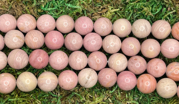 Perles naturelles en Rhodonite en 10 mm - Les bijoux de Théa