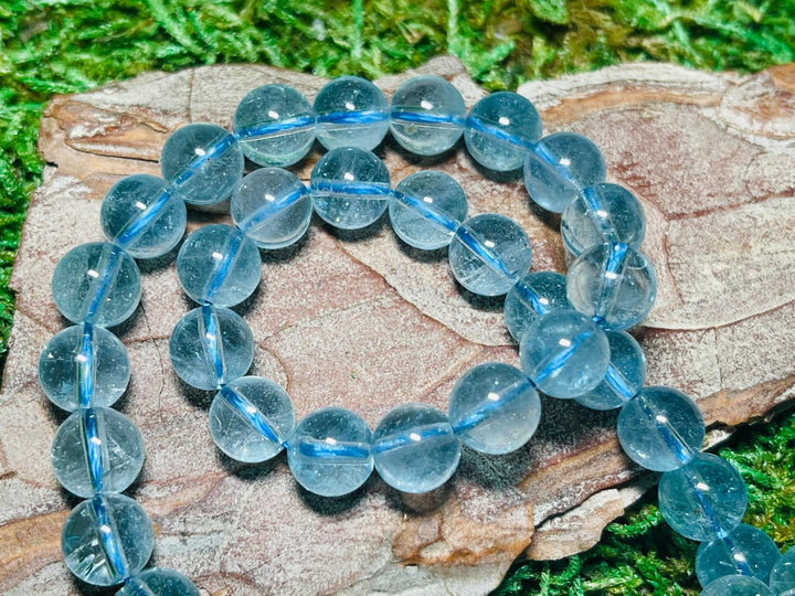 Perles naturelles en Topaze bleue en 6 mm (lot de 10 perles) - Les bijoux de Théa