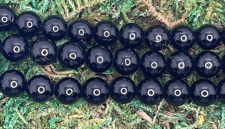 Perles naturelles en Tourmaline noire en 16 mm - Les bijoux de Théa