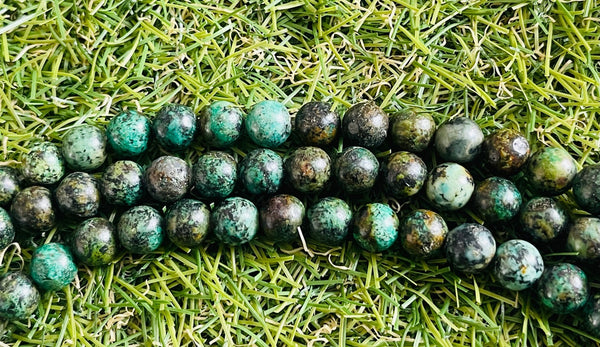 Perles naturelles en Turquoise Africaine en 6 mm - Les bijoux de Théa