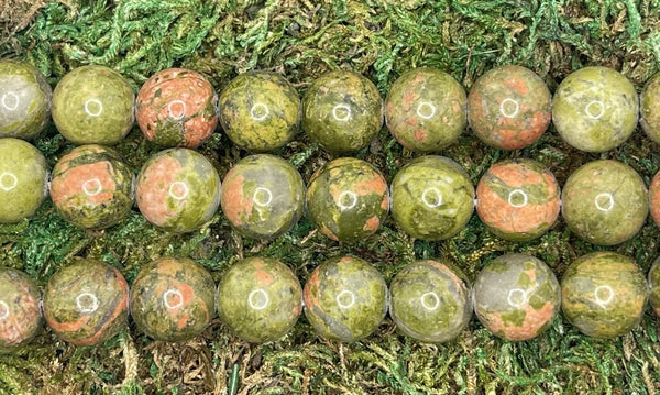 Perles naturelles en Unakite en 4 mm - Les bijoux de Théa