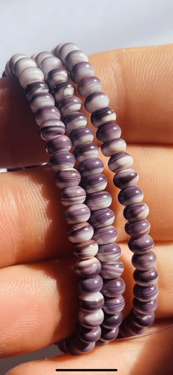 Perles naturelles en Wampum rondelles en 5 mm (lot de 10) - Les bijoux de Théa