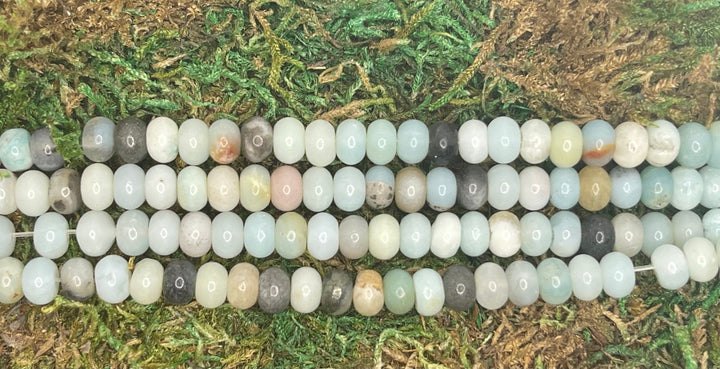 Perles naturelles Rondelles en Multi Amazonite en 6 mm - Les bijoux de Théa