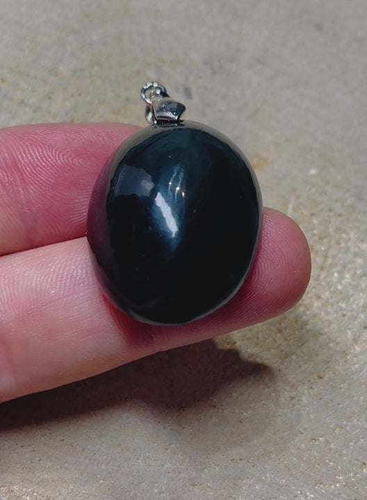 Pendentif serti d'une Obsidienne oeil céleste - les bijoux de Thea 