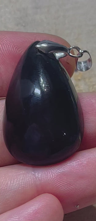 Pendentif serti d'une Obsidienne oeil céleste (7) - les bijoux de Thea 