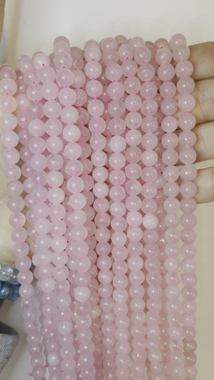 perles naturelles en quartz rose