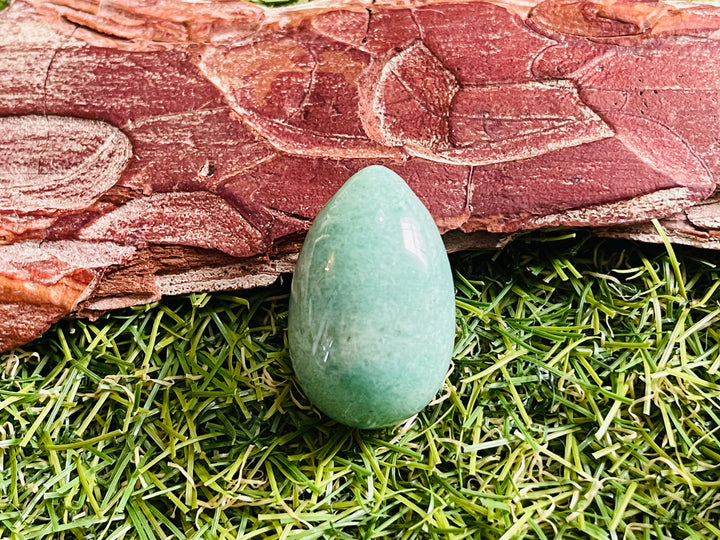 Pendentif Œuf en Aventurine verte ou œuf de Yoni - Les bijoux de Théa