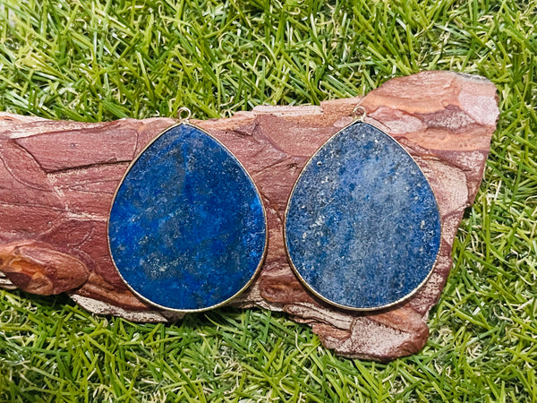 Paire de Lapis-lazuli pour création de boucles d’oreilles - Les bijoux de Théa