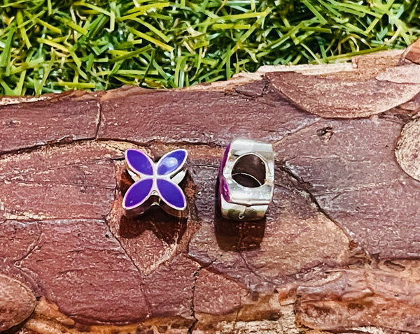 Lot de 5 intercalaires Fleur violet pour bracelet