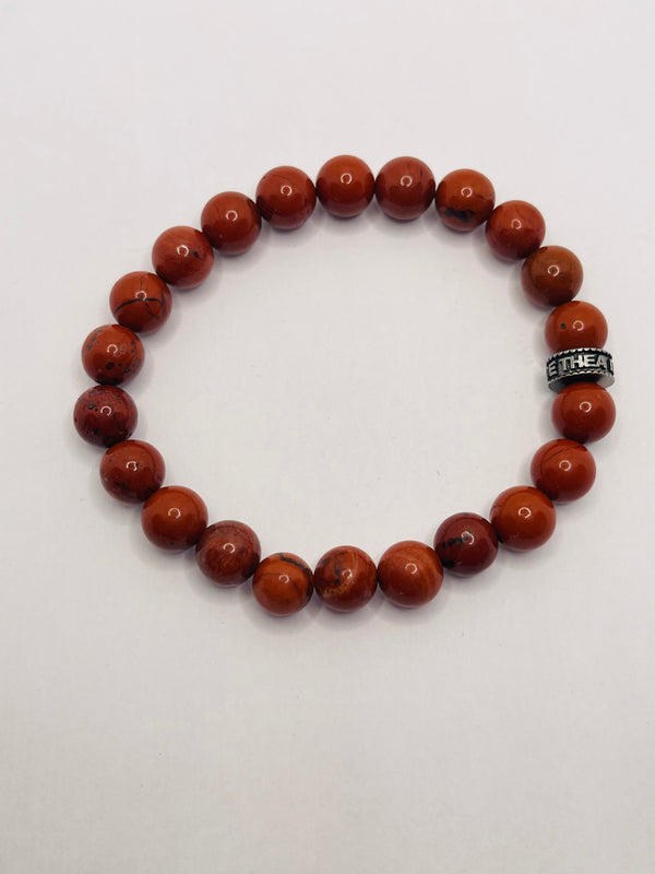 Bracelet en perles naturelles en Jaspe Rouge
