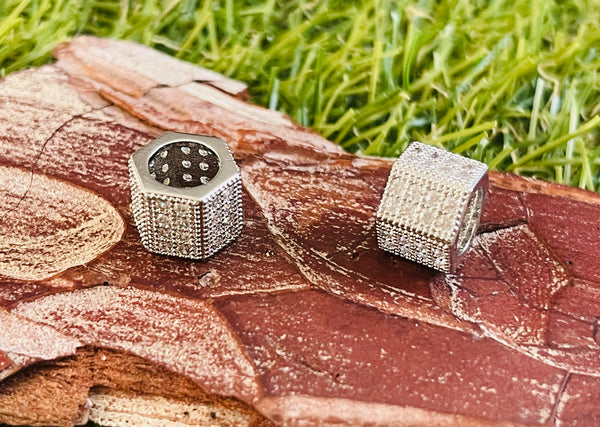 Intercalaire Charms Hexagone CZ pour bracelet - Les bijoux de Théa