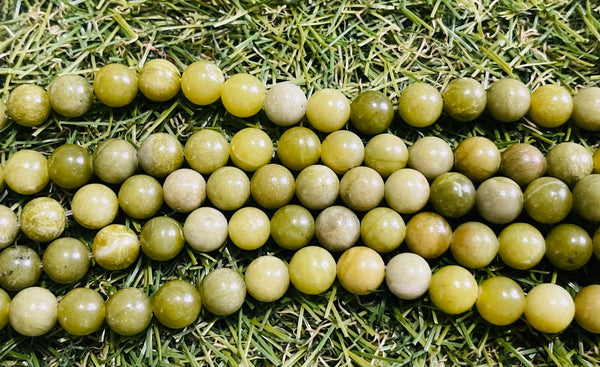Perles naturelles en Péridot en 8 mm