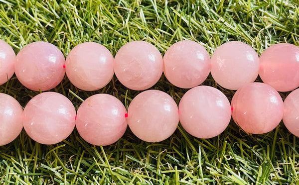 Perles naturelles en Quartz rose en 18 mm (lot de 5 perles)