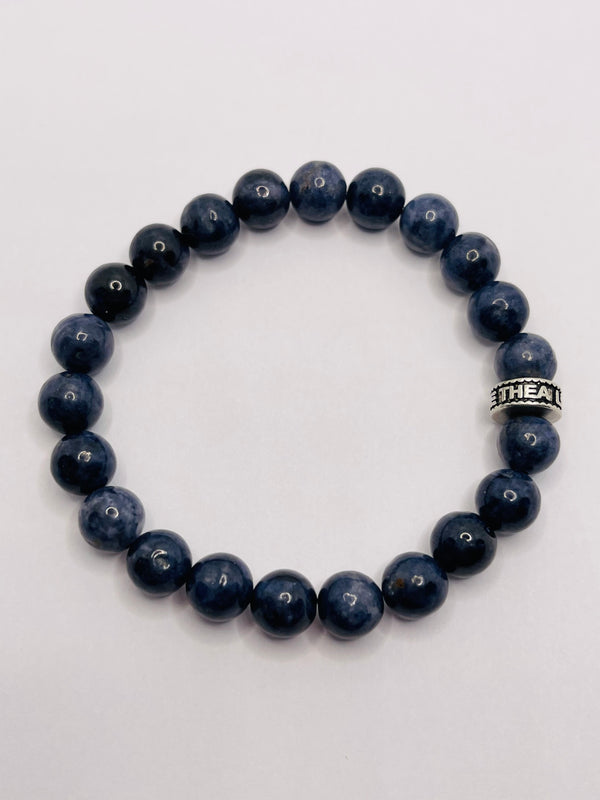 Bracelet en perles naturelles en Saphir bleu