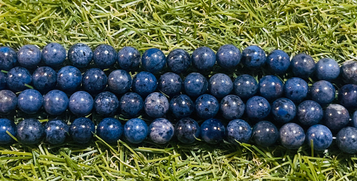 Perles naturelles en Dumortiérite en 8 mm - Les bijoux de Théa