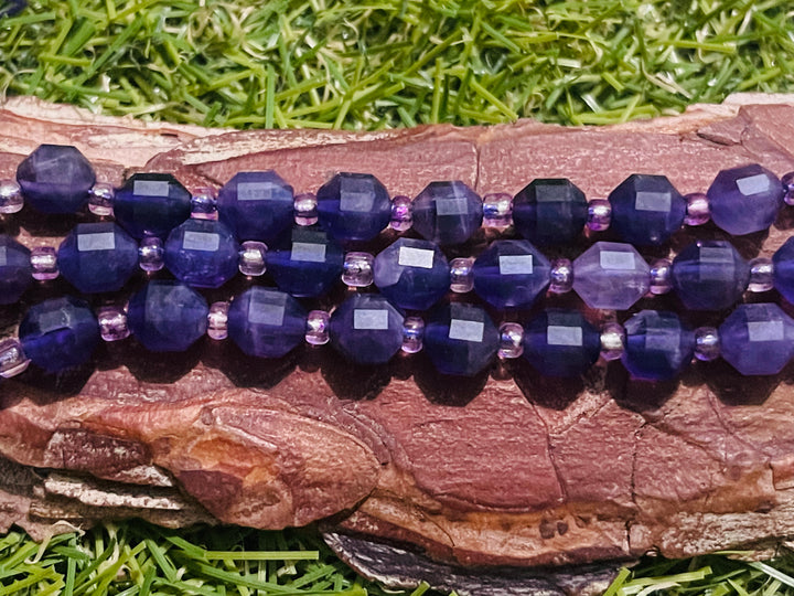 Perles naturelles en Améthyste à facettes en 6 mm - Les bijoux de Théa