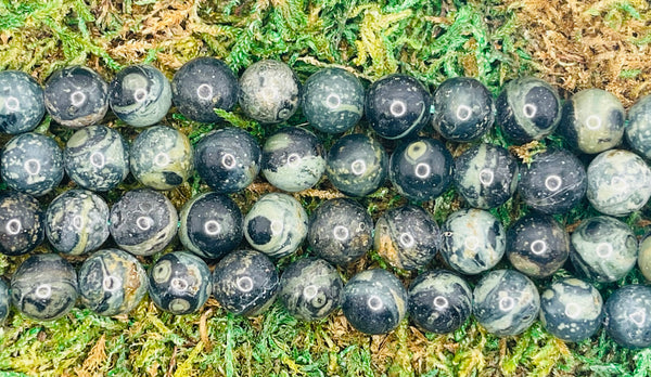 Perles naturelles en Jaspe Kambaba en 8 mm