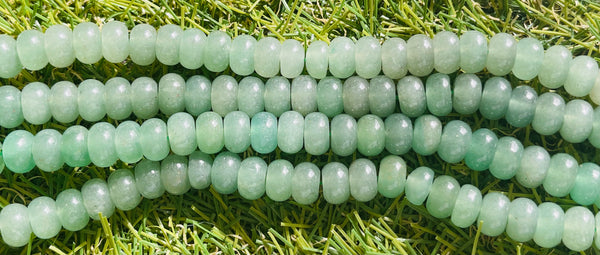 Perles Rondelles en Aventurine verte en 8 mm - Les bijoux de Théa