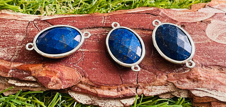 Lot de 2 intercalaires connecteurs en Lapis-lazuli pour bracelet - Les bijoux de Théa