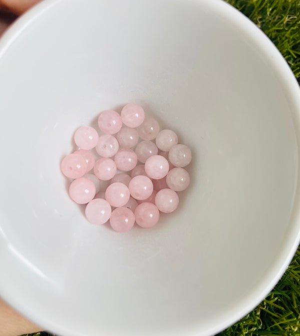 Perles naturelles en Quartz rose en 8 mm (lot de 10)