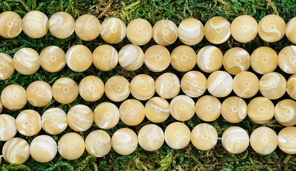 Perles en Nacre beige en 10 mm