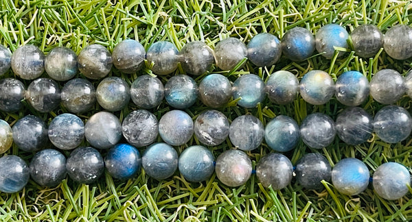 Perles naturelles en Labradorite en 8 mm