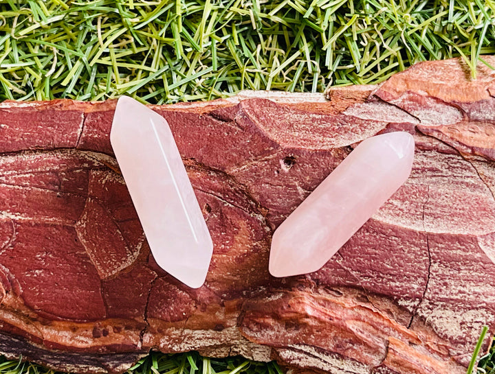 Lot de 2 Prismes en Quartz rose - Les bijoux de Théa