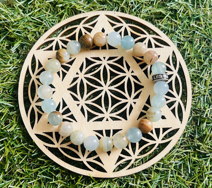 Lot de 5 Fleurs de vie Étoile en bois pour recharger vos pierres - Les bijoux de Théa