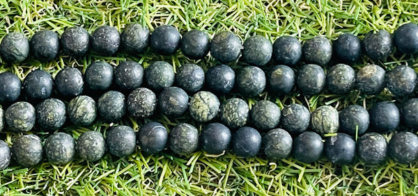 Perles naturelles en Serpentine de Russie mat en 8 mm